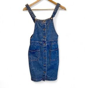 H&M Denim Overall Mini Dress Size 4 100% Cotton